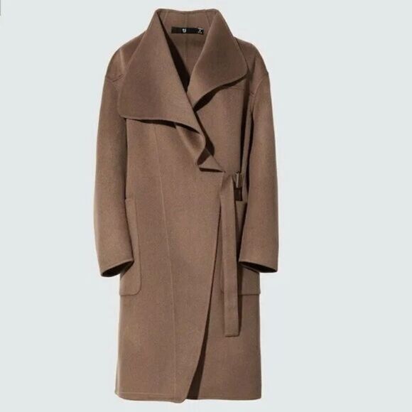 Uniqlo + J Jil Sanders Cashmere Wool Blend Collarless Coat - Picture 1 of 7